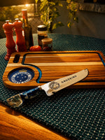 Tábua de Churrasco Resinada Personalizada CRUZEIRO | Madeira Teca Premium com Acabamento Alto Brilho