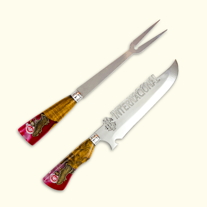 Kit Churrasco Faca + Garfo Inox Personalizada Internacional