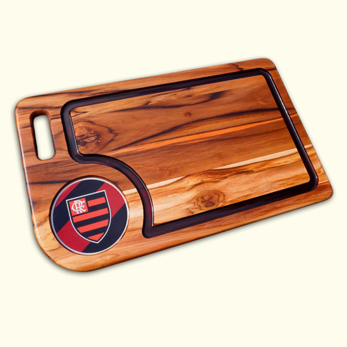 Tabua Carne Churrasco Flamengo Brasão Personalizada Resinada