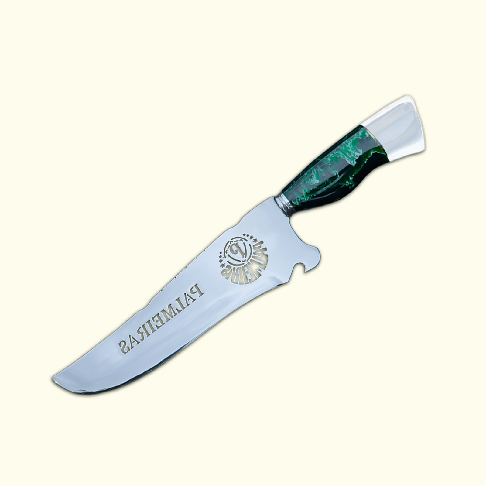 Faca Churrasco Personalizada Palmeiras Aço Inox Com Bainha - Imagem 10