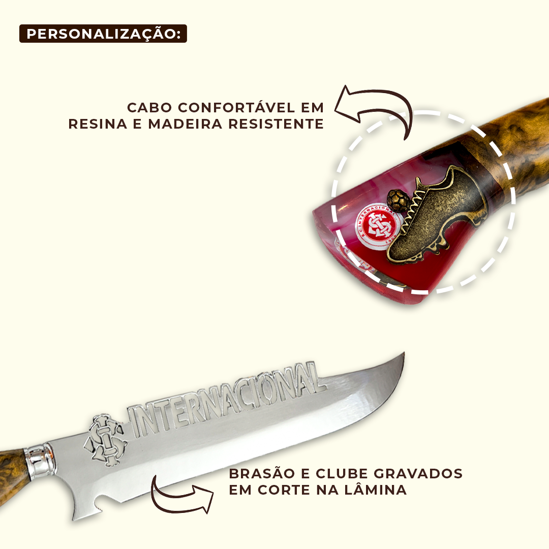 Kit Churrasco Faca + Garfo Inox Personalizada Internacional - Imagem 4