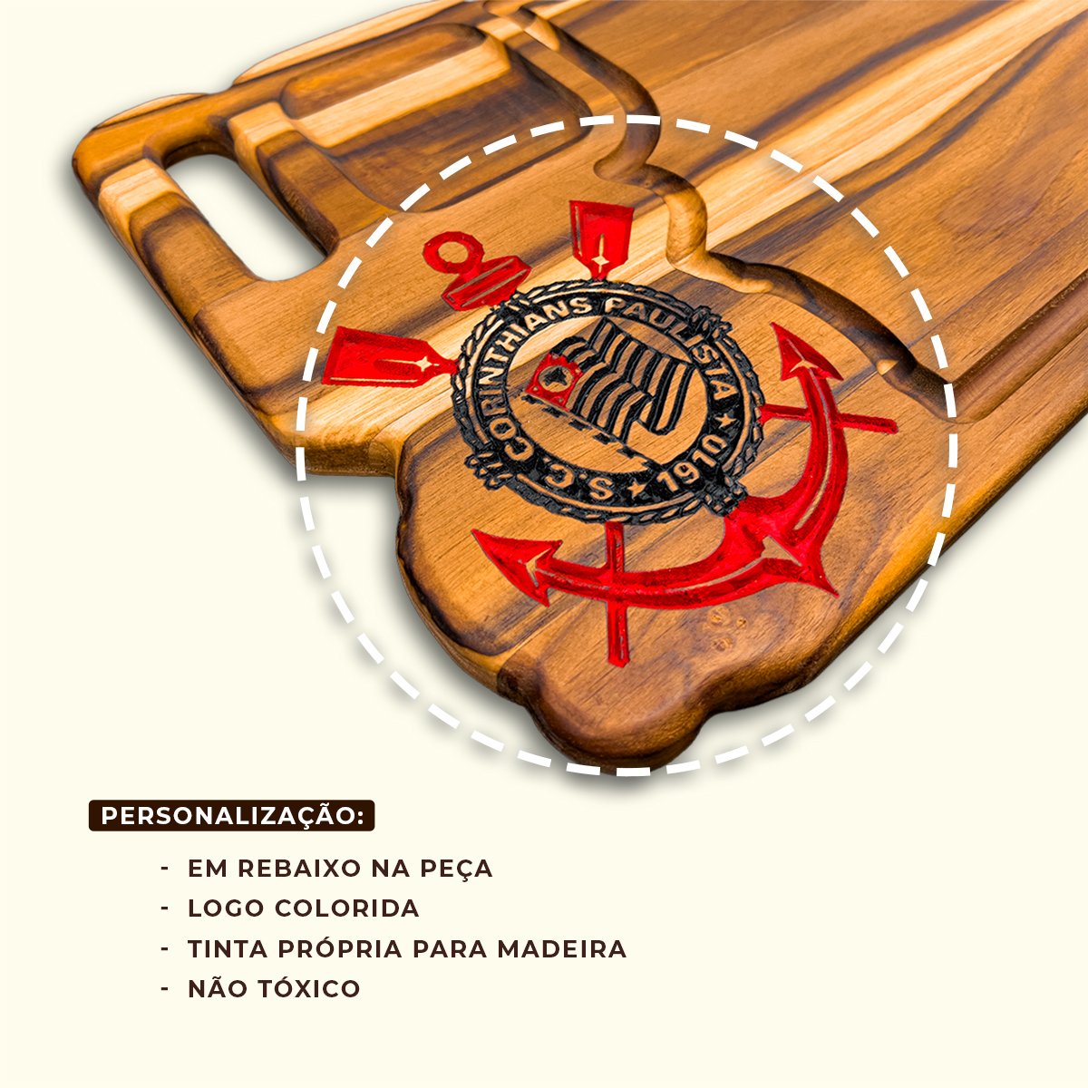 Tabua De Carne Personalizada Churrasco Corinthians - Imagem 5