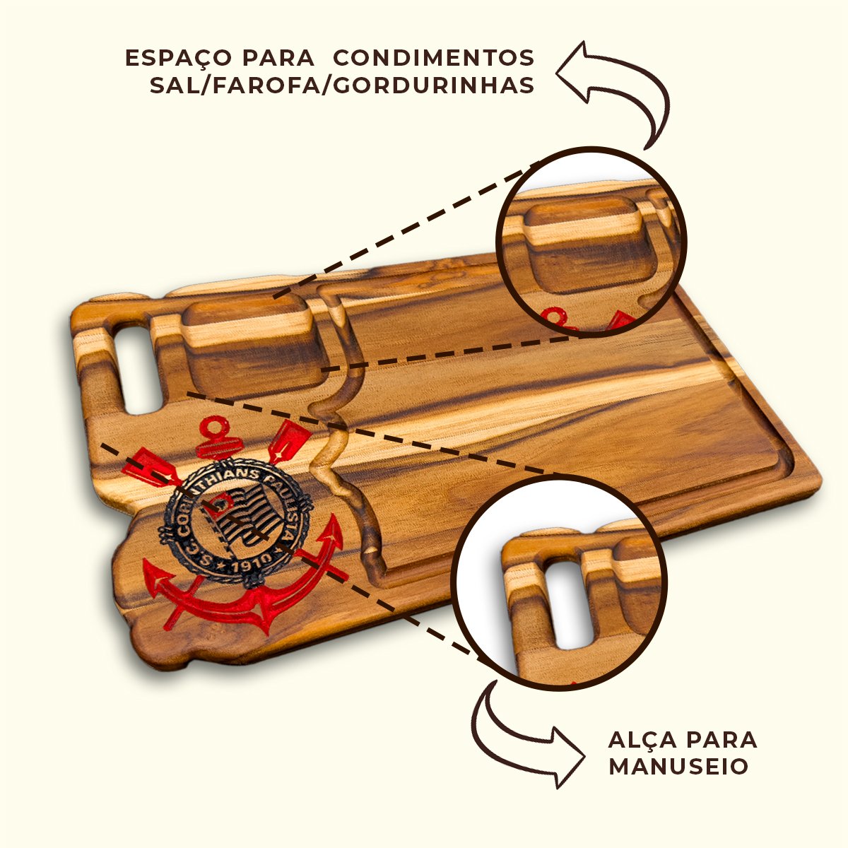 Tabua De Carne Personalizada Churrasco Corinthians - Imagem 6