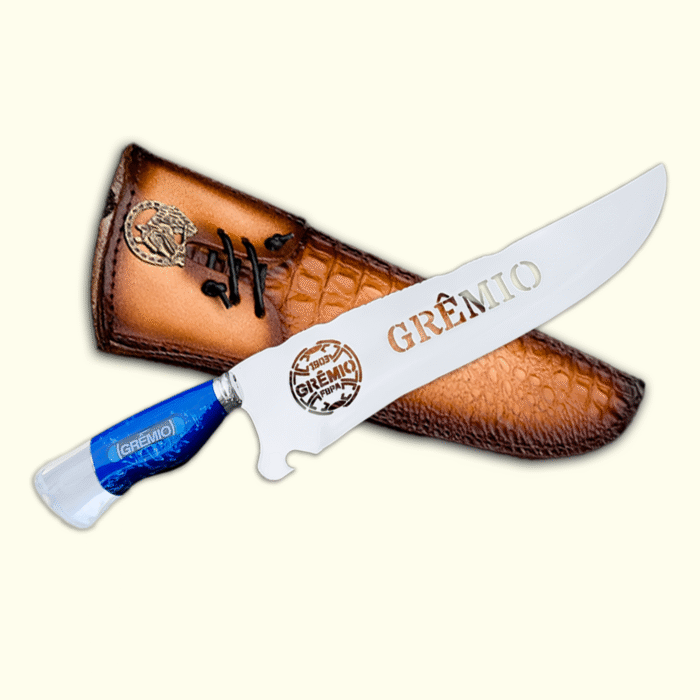 Faca Churrasco Personalizada Grêmio Aço Inox + Bainha