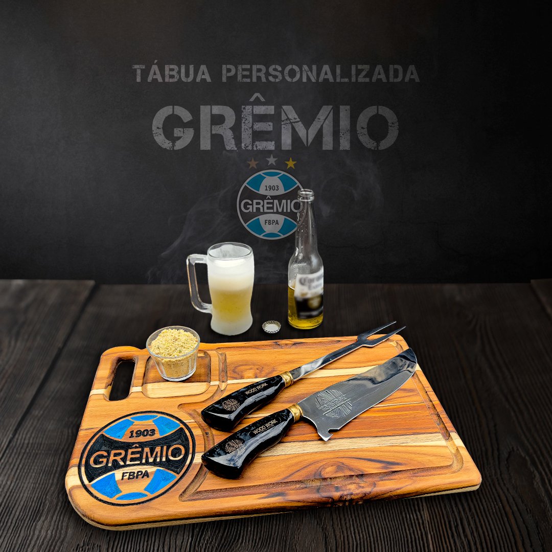 Tabua De Carne Personalizada De Churrasco Grêmio - Imagem 2