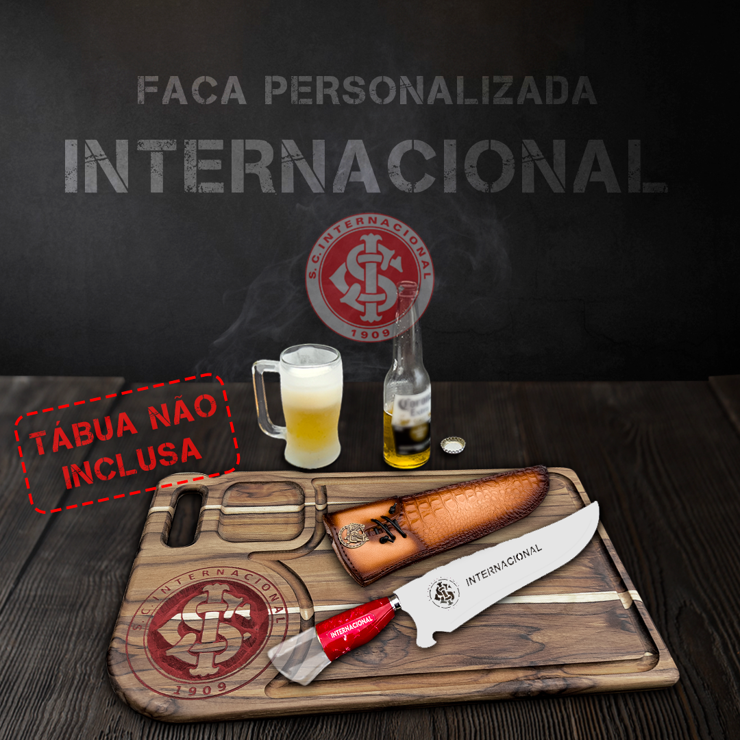 Faca Churrasco Personalizada Internacional 18 Pol, Aço Inox - Imagem 3