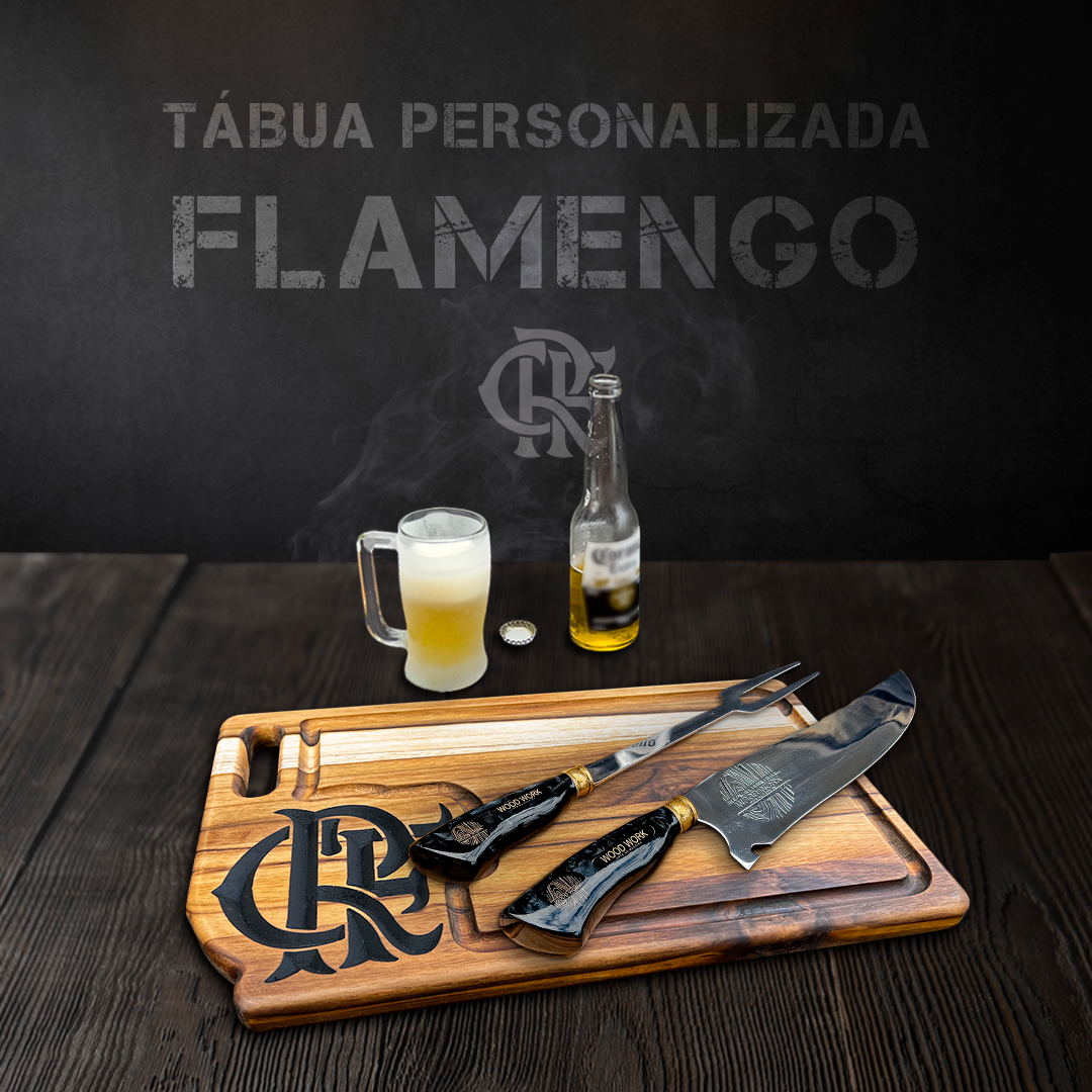 Tabua Carne Churrasco Personalizada Flamengo - Imagem 3