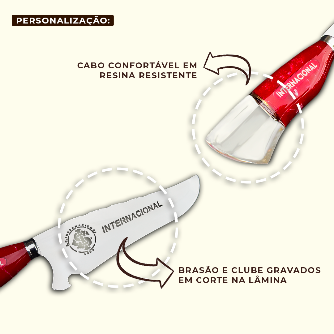 Faca Churrasco Personalizada Internacional 18 Pol, Aço Inox - Imagem 6