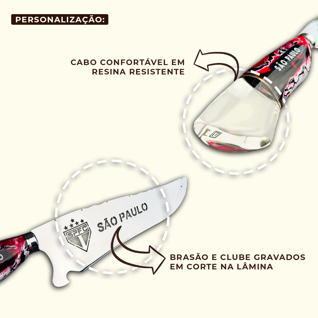 Faca Churrasco Personalizada São Paulo 10 Pol, Aço Inox - Imagem 10