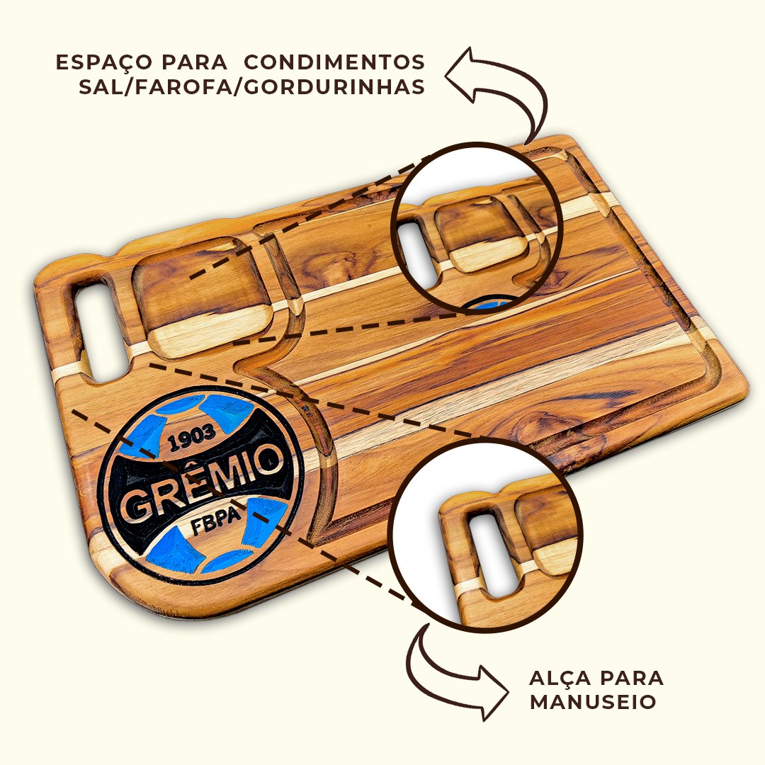 Tabua De Carne Personalizada De Churrasco Grêmio - Imagem 6