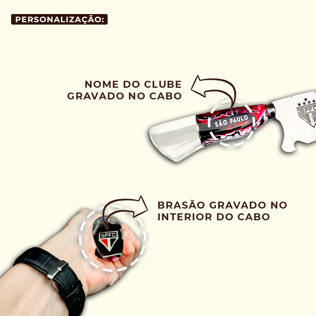 Faca Churrasco Personalizada São Paulo 10 Pol, Aço Inox - Imagem 6