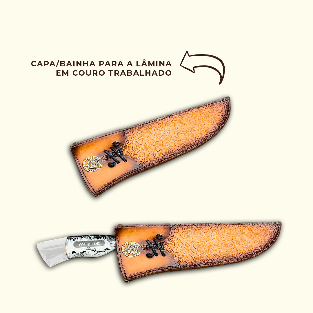 Faca Churrasco Personalizada Corinthians 10 Pol Aço Inox - Imagem 8