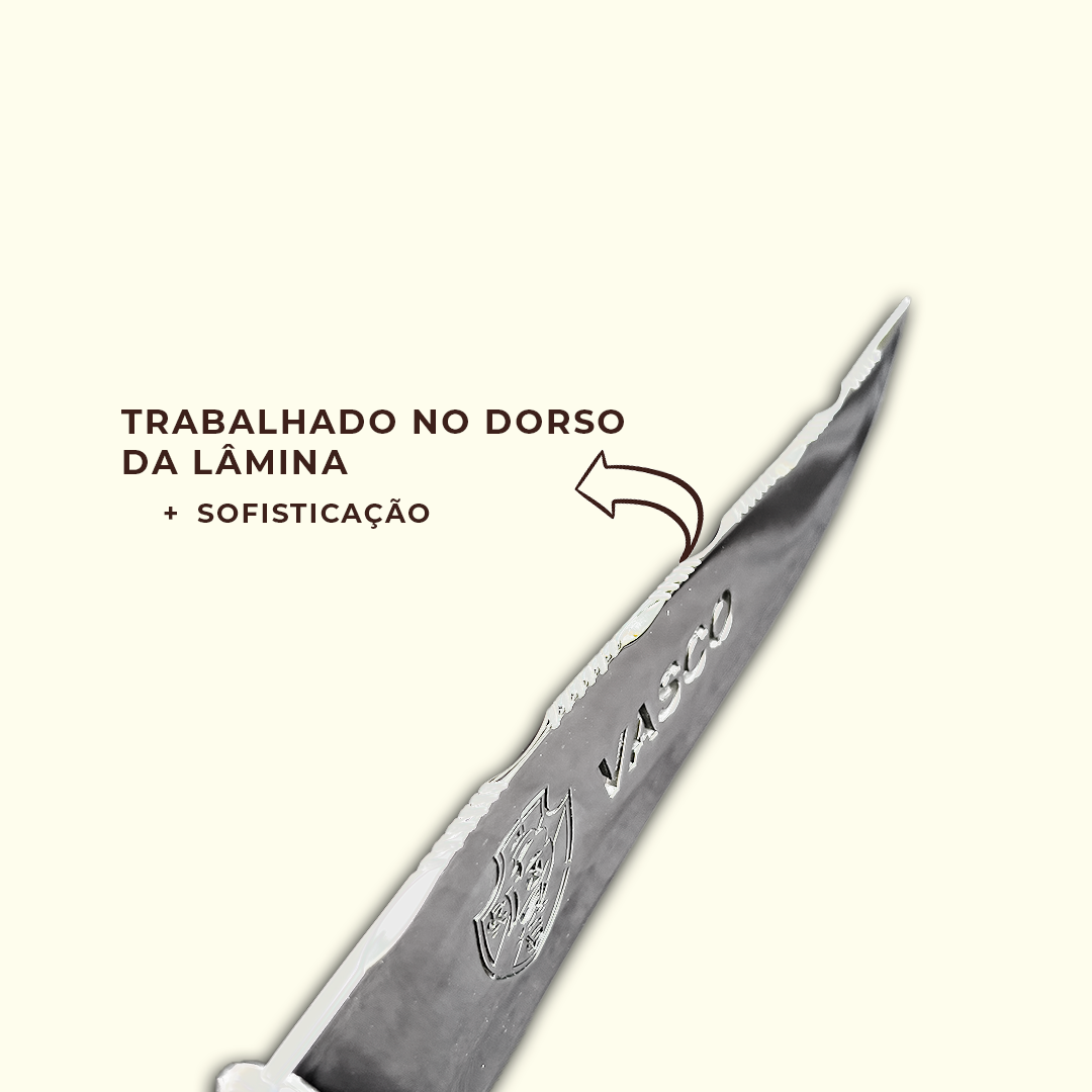 Faca Churrasco Personalizada Vasco 10 Pol Aço Inox - Imagem 10